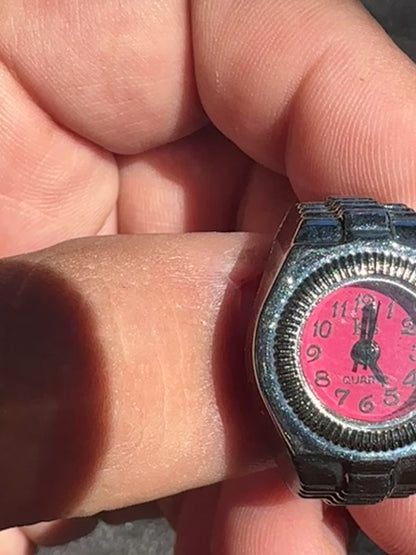 Red Silver Ring Watch